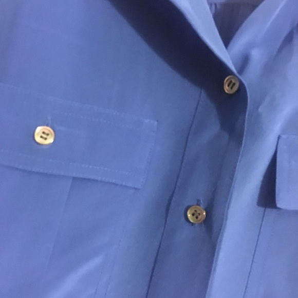 J.Crew Royal Blue Silk Blythe Blouse Size 0 - Picture 3 of 5
